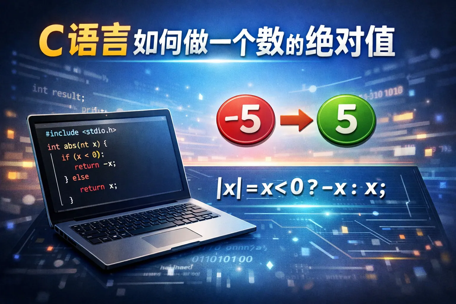 C语言如何做一个数的绝对值