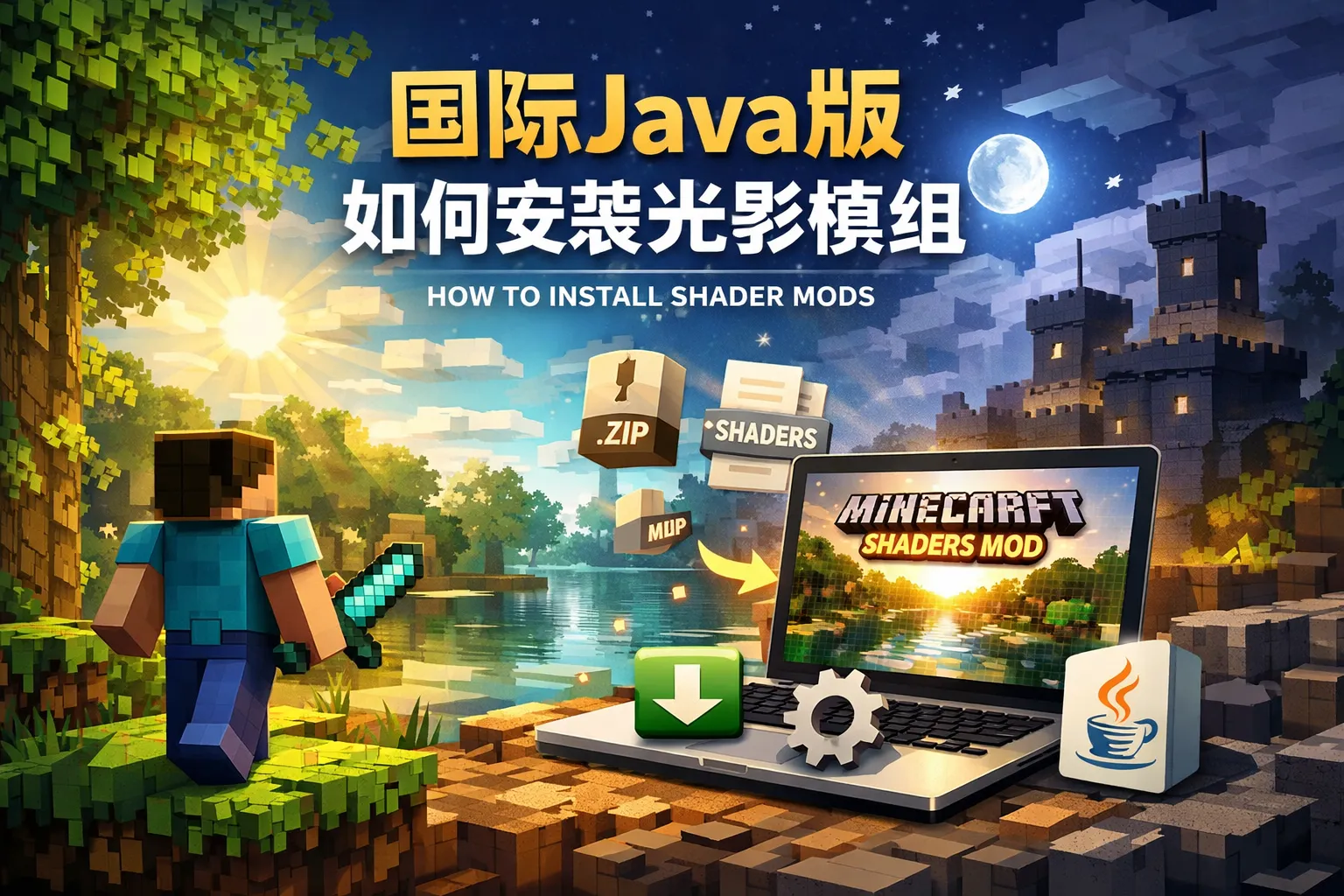 国际java版如何安装光影模组