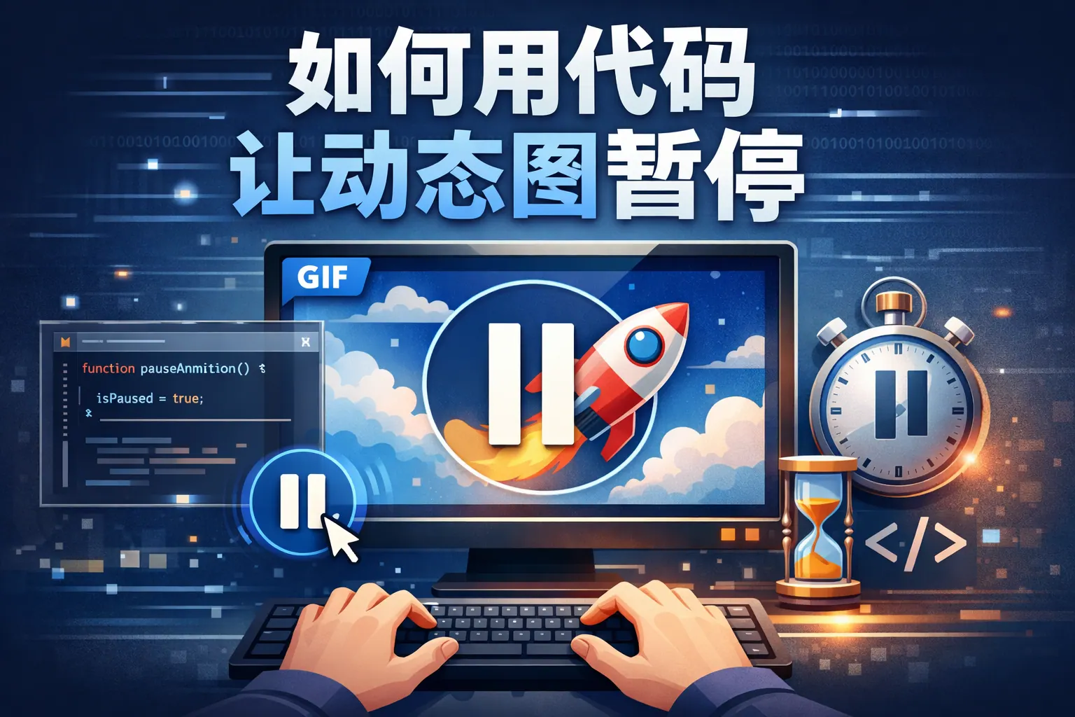 如何用代码让动态图暂停