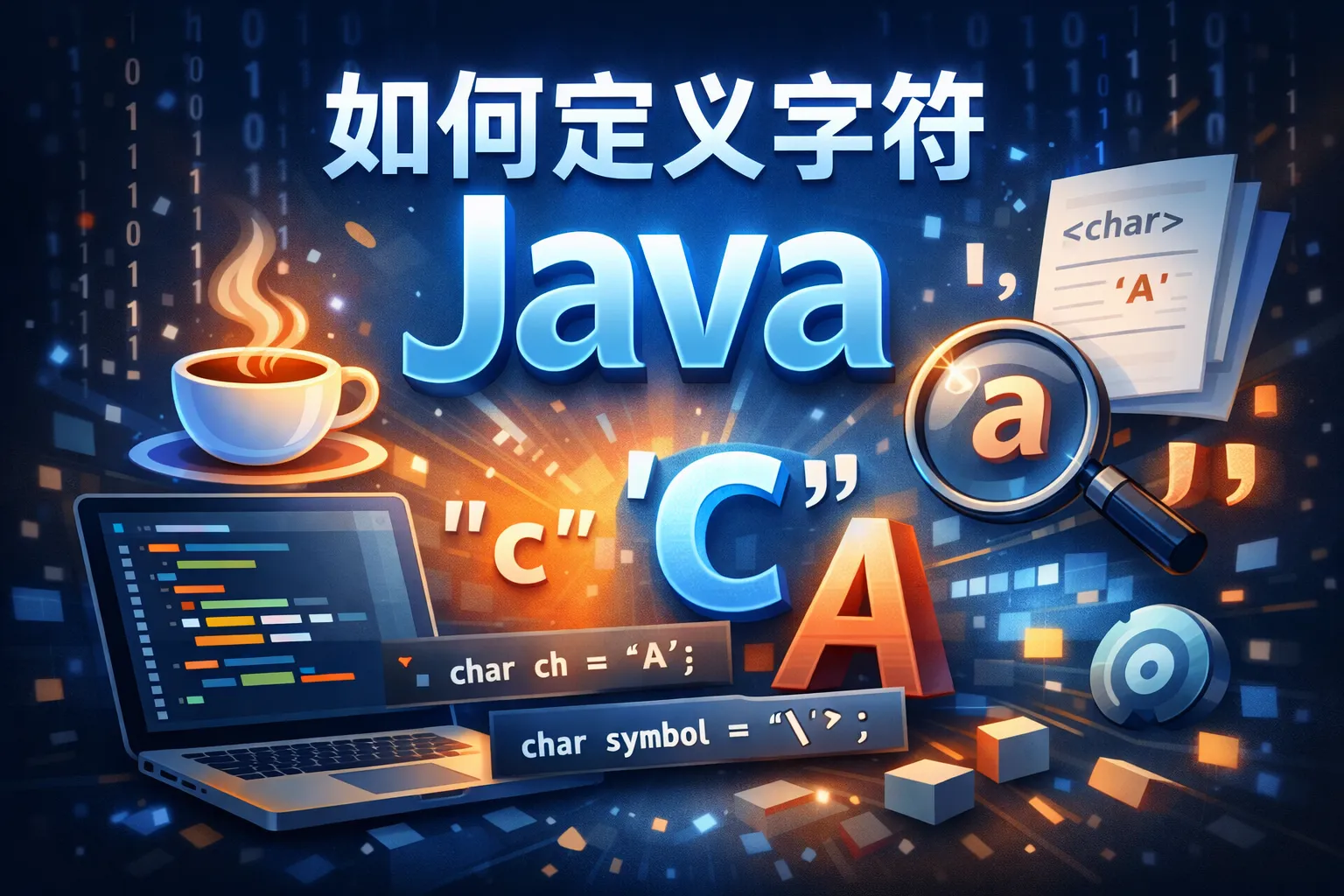 如何定义字符java