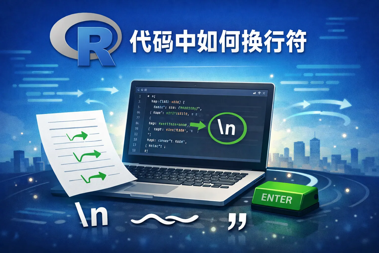 r代码中如何换行符