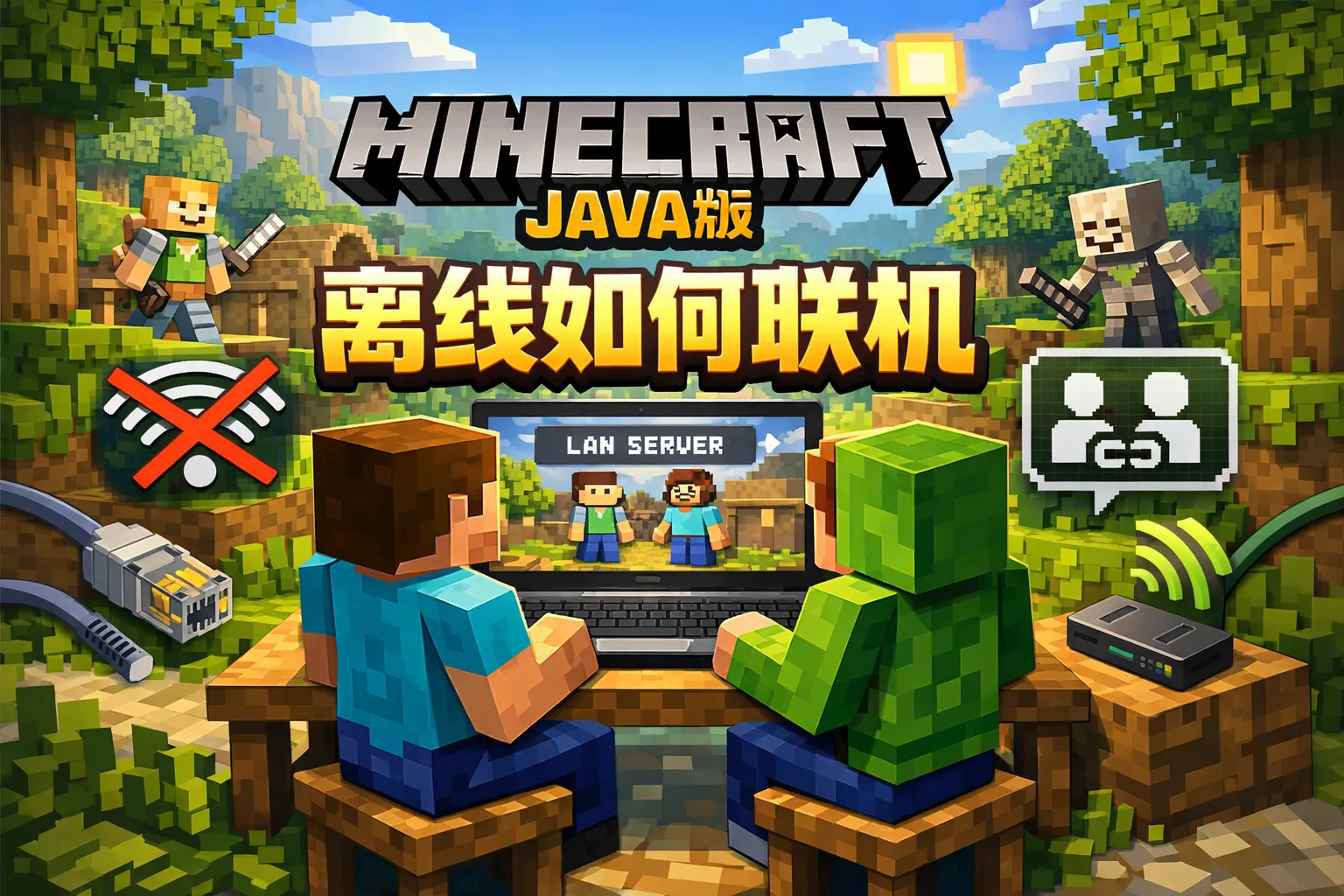 我的世界java离线如何联机