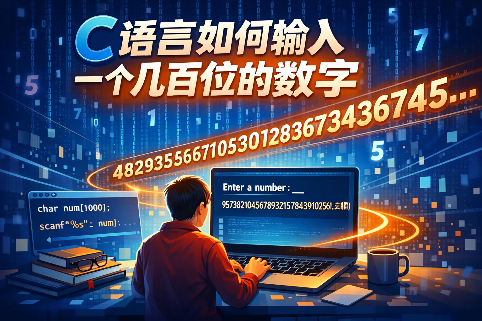 c语言如何输入一个几百位的数字