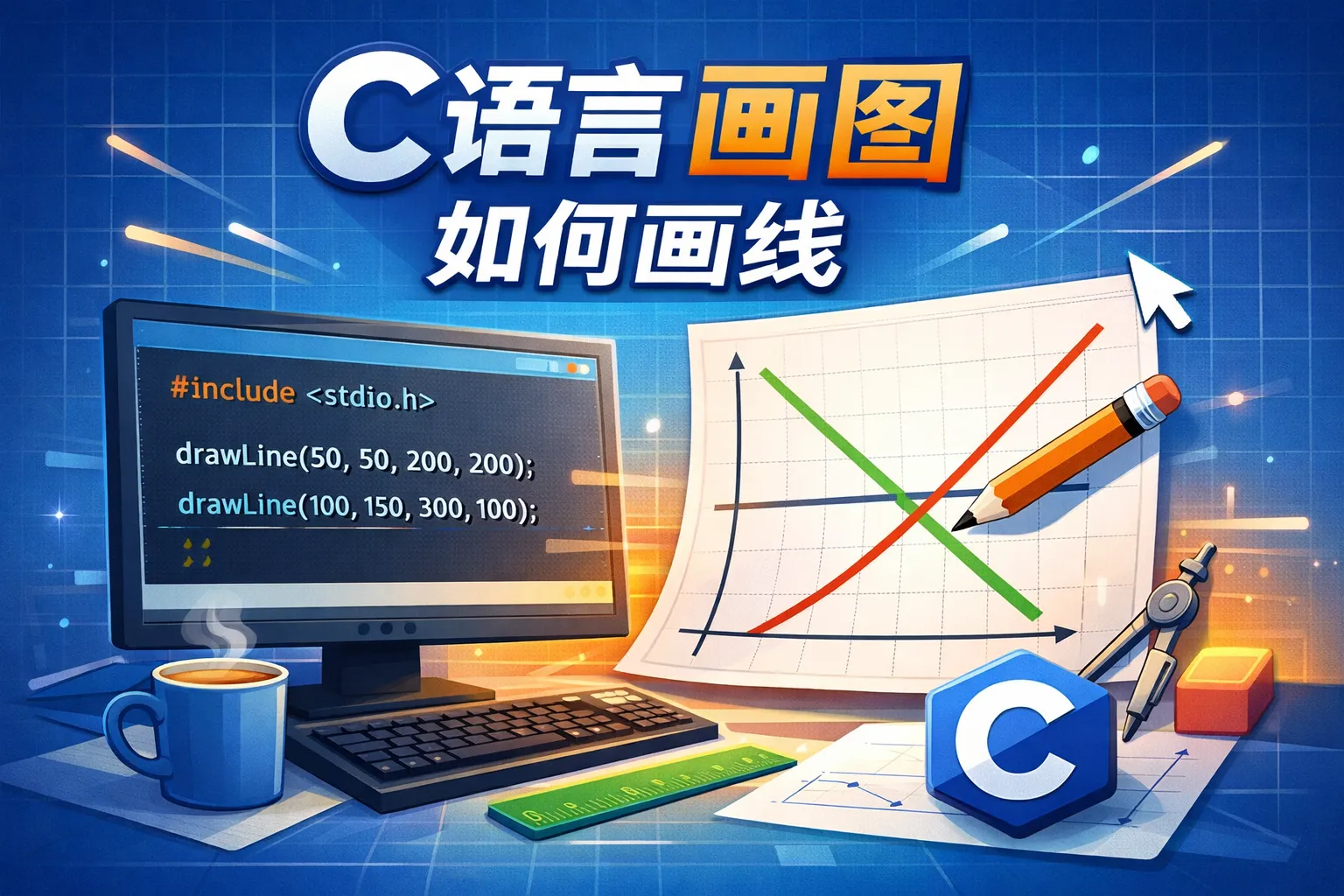 c语言画图如何画线