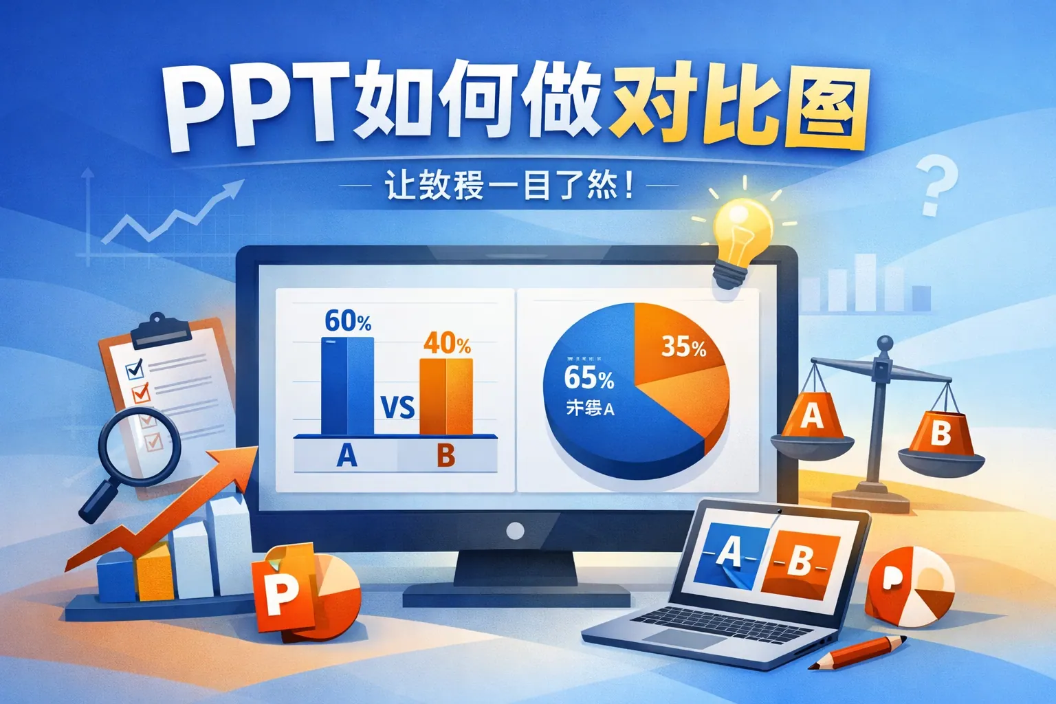 ppt如何做对比图