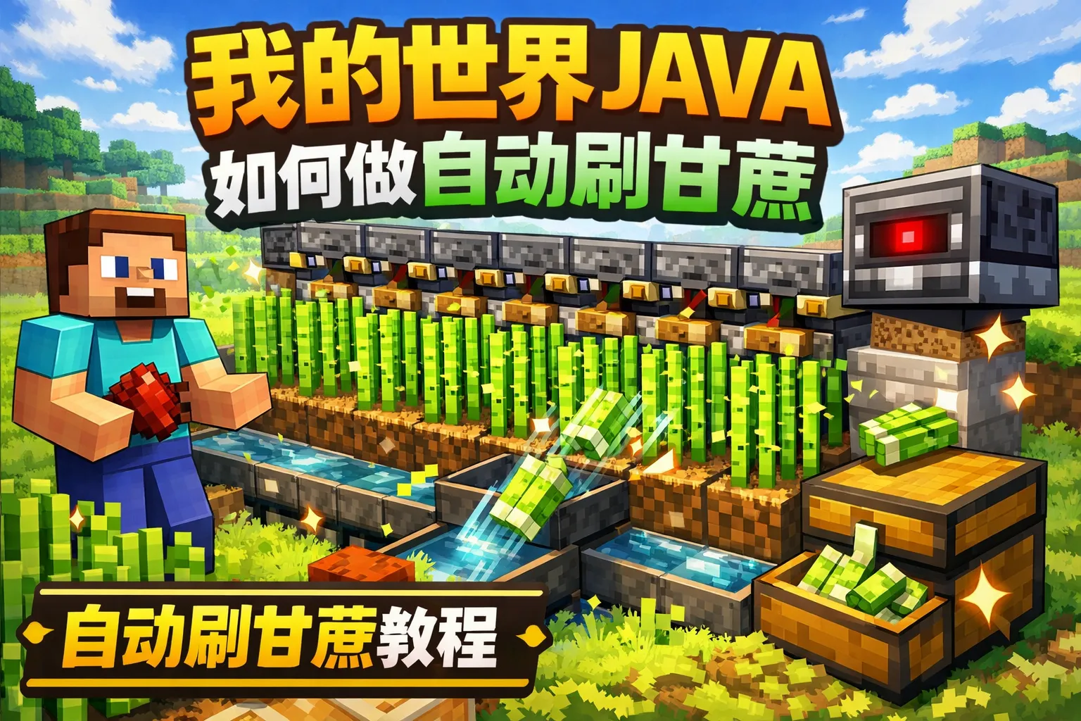 我的世界java如何做自动刷甘蔗