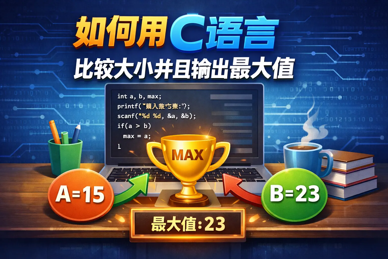用如何用C语言比较大小并且输出最大值