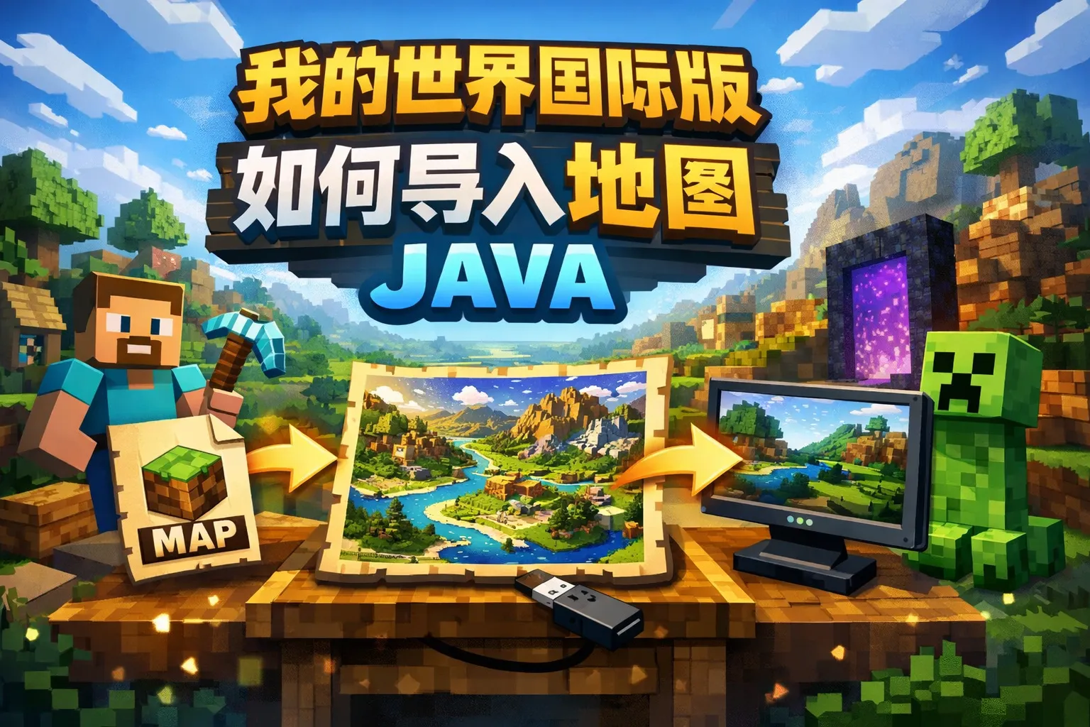 我的世界国际版如何导入地图java