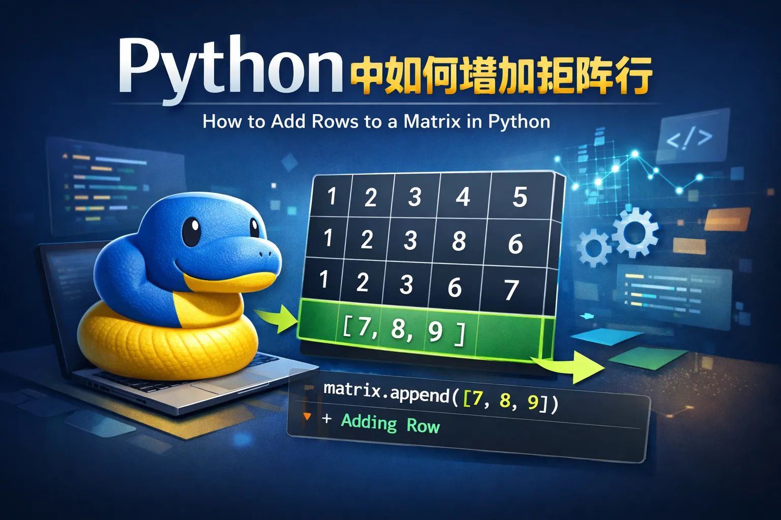 python中如何增加矩阵行