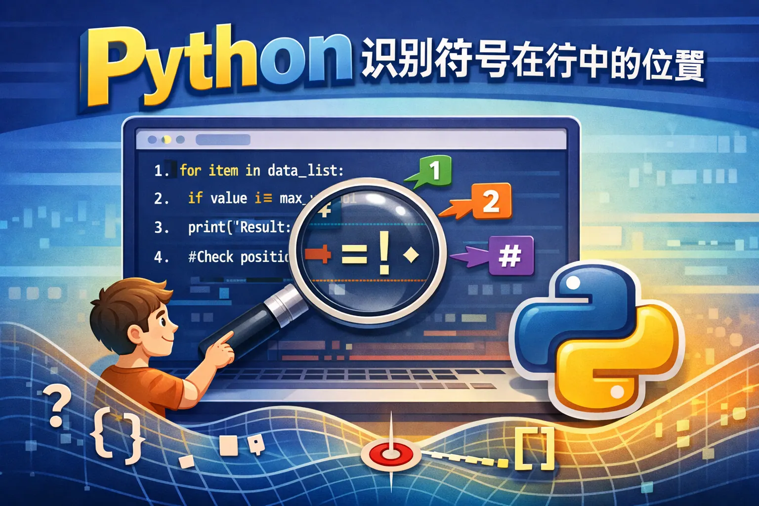 Python识别符号在行中的位置