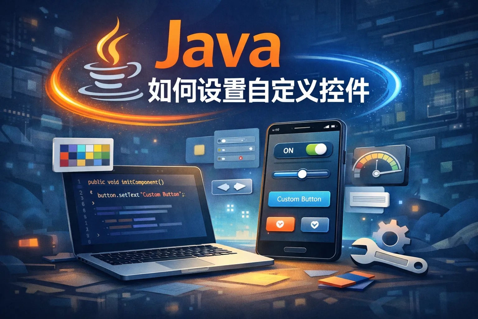 java如何设置自定义控件