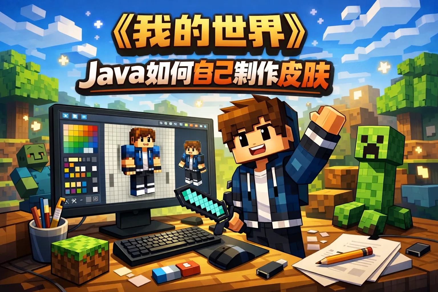 的世界java如何自己制作皮肤