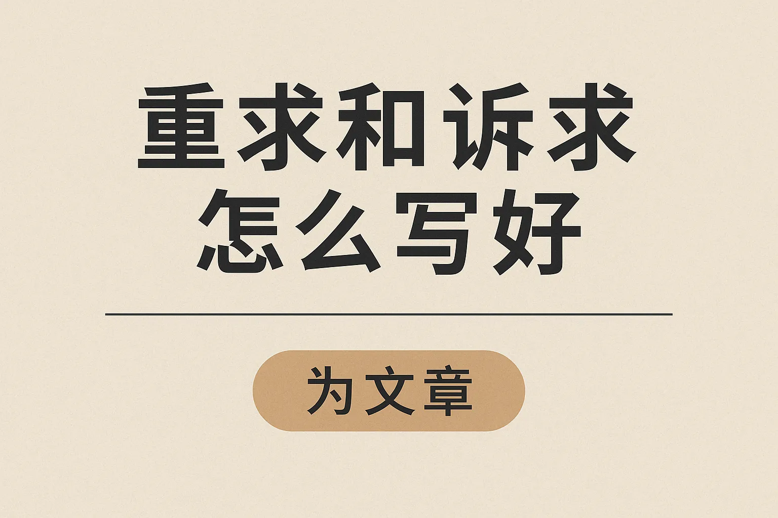 写需求和诉求怎么写好