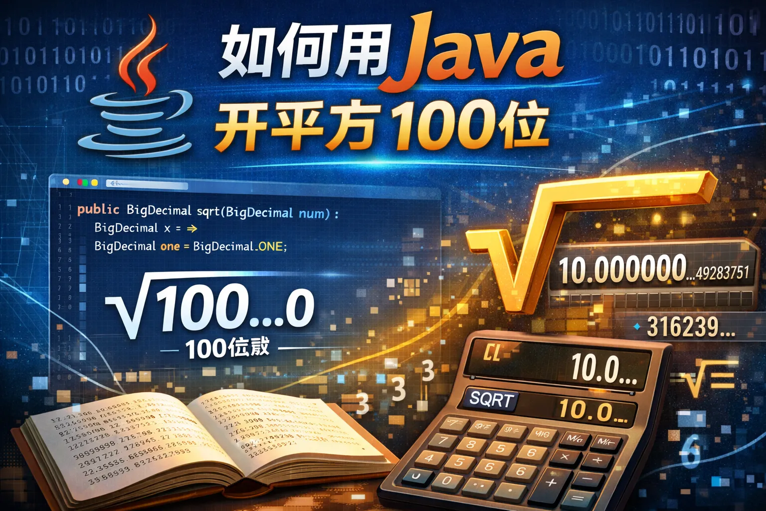 如何用java开平方100位