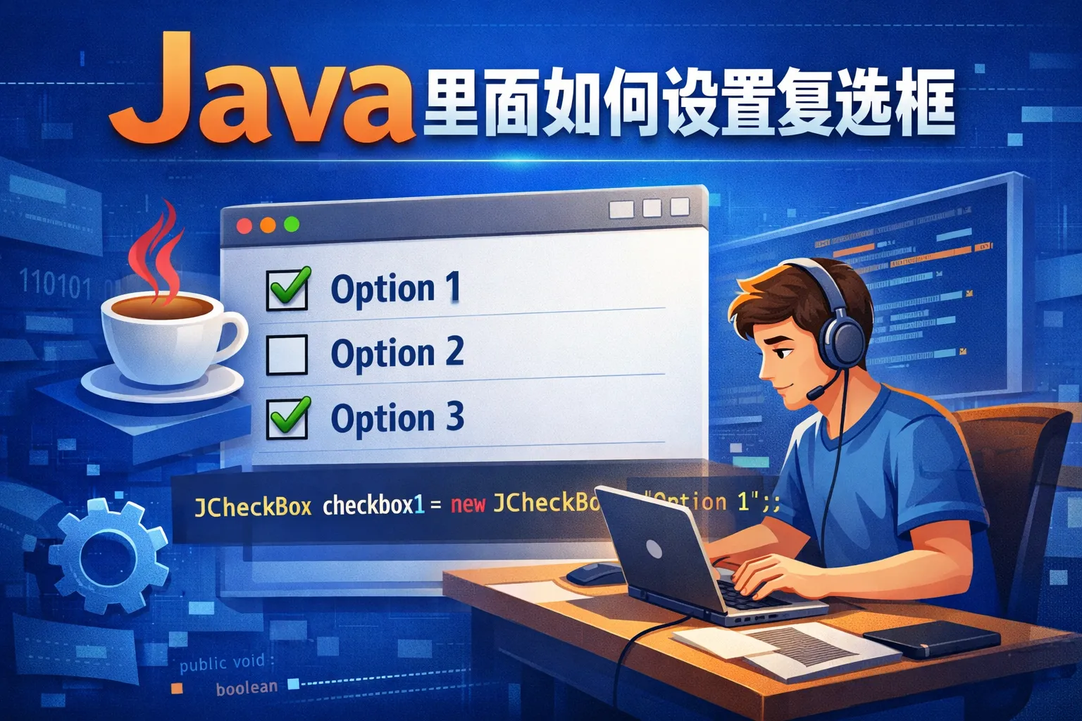 java里面如何设置复选框