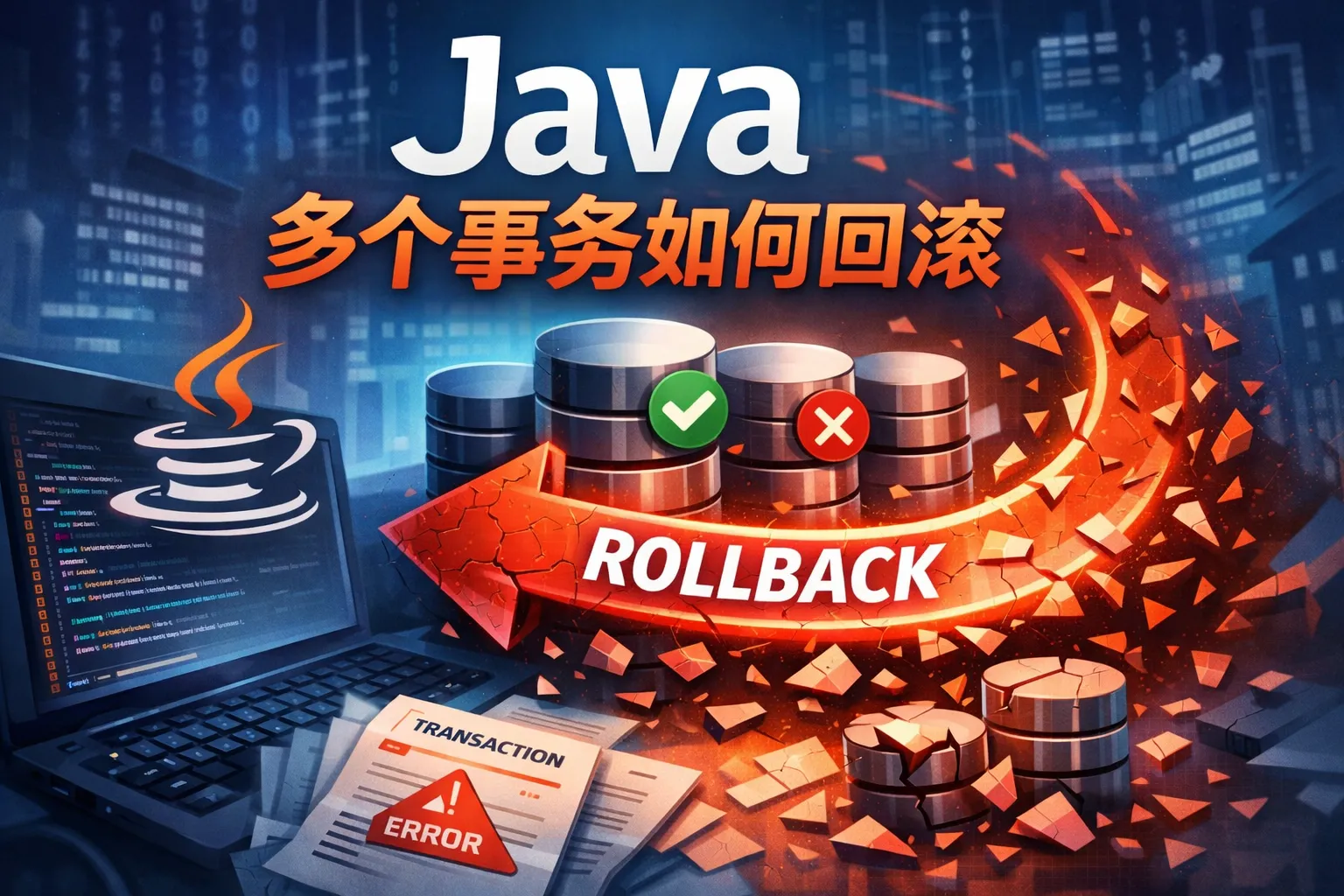 java 多个事务如何回滚