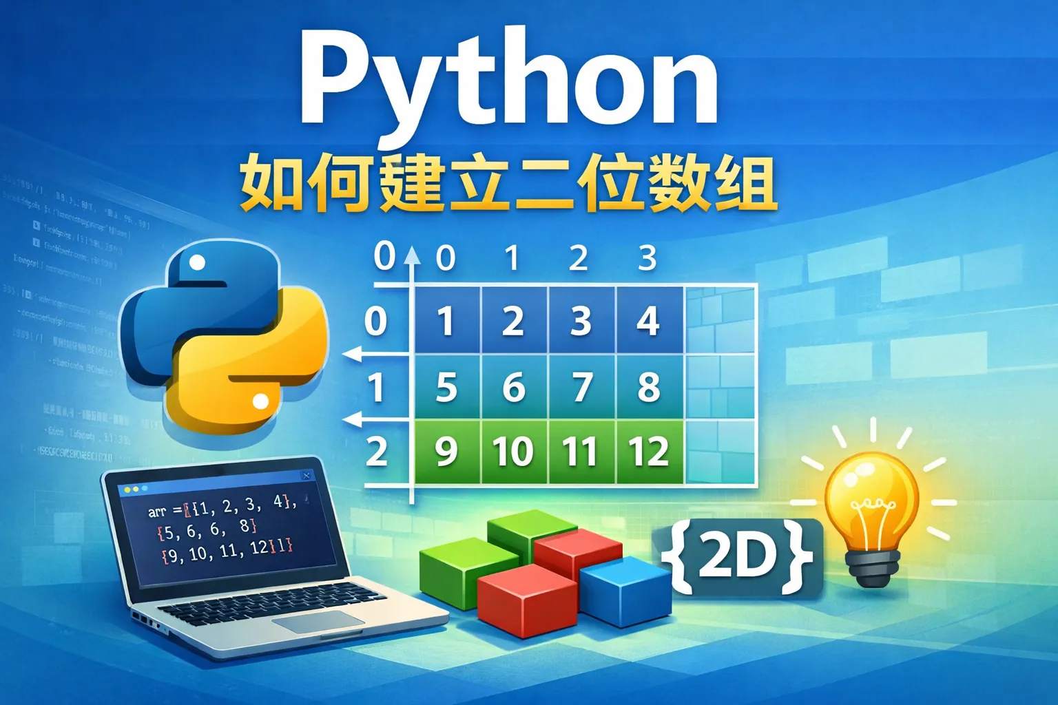 python如何建立二位数组
