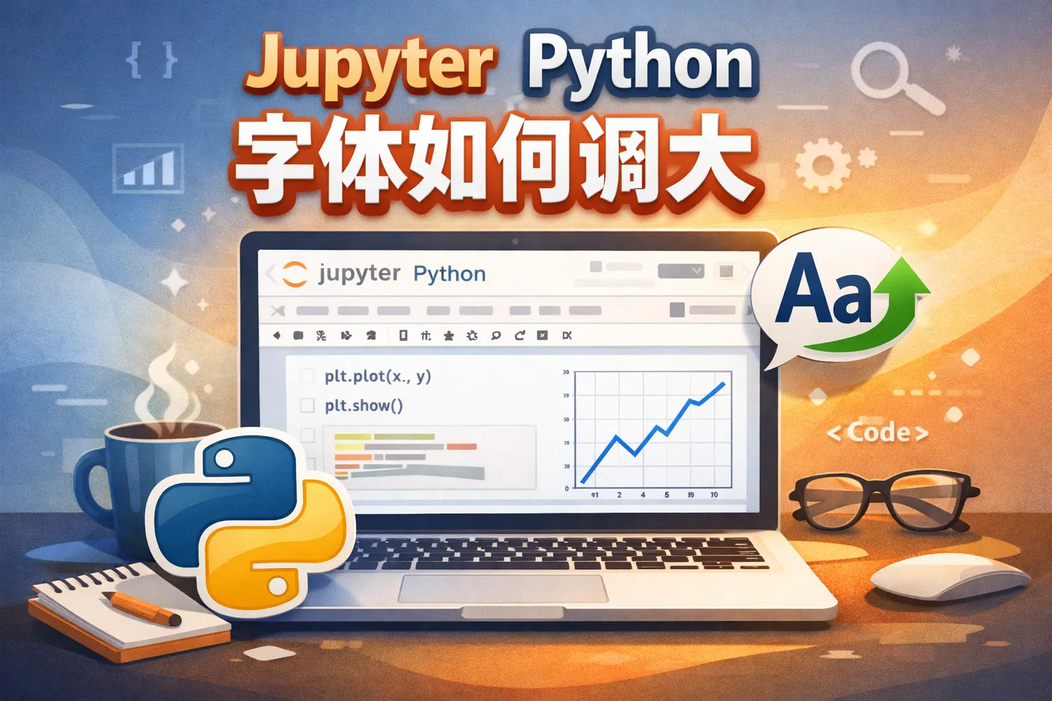 jupyter python字体如何调大