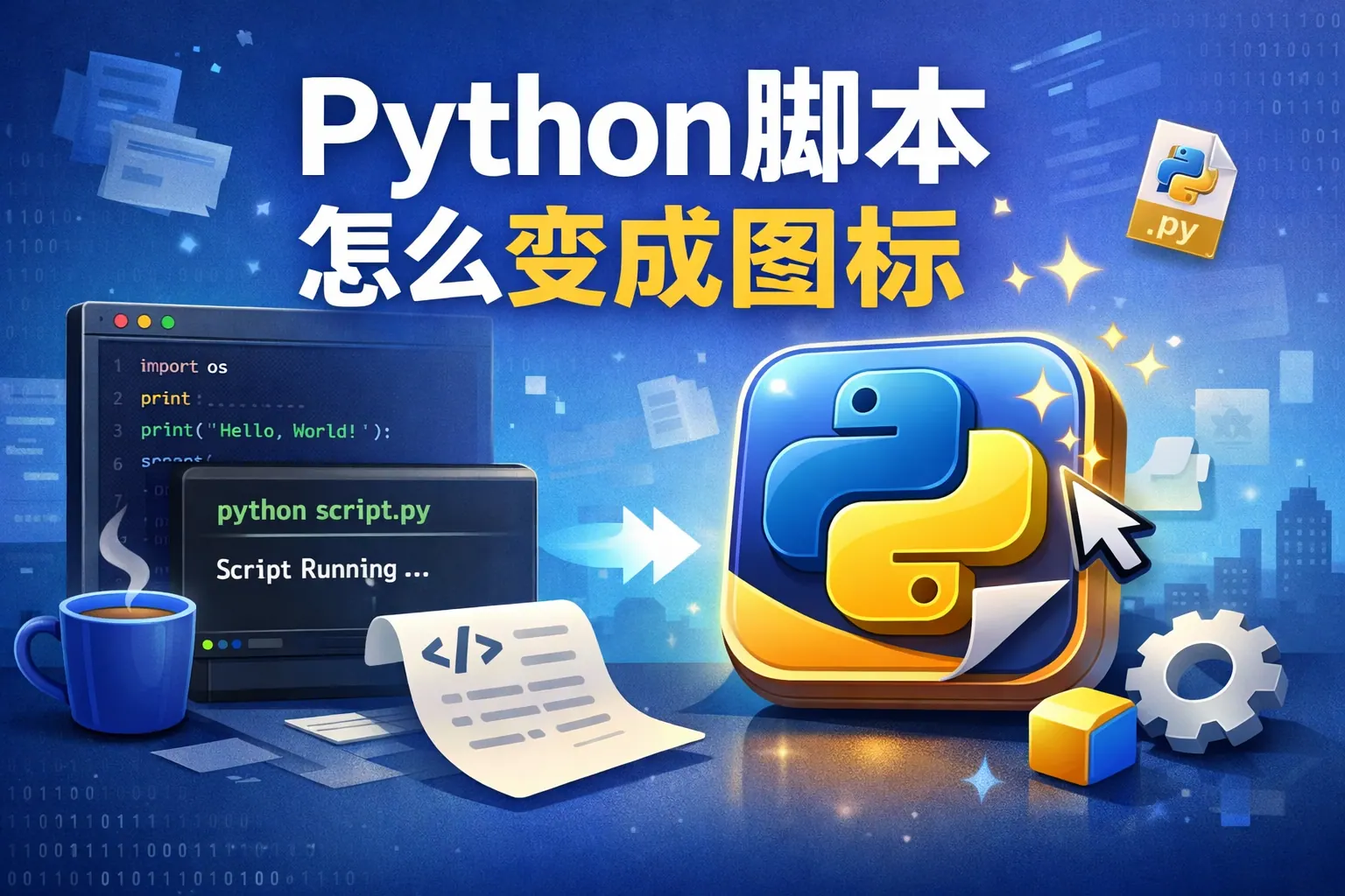 python脚本怎么变成图标