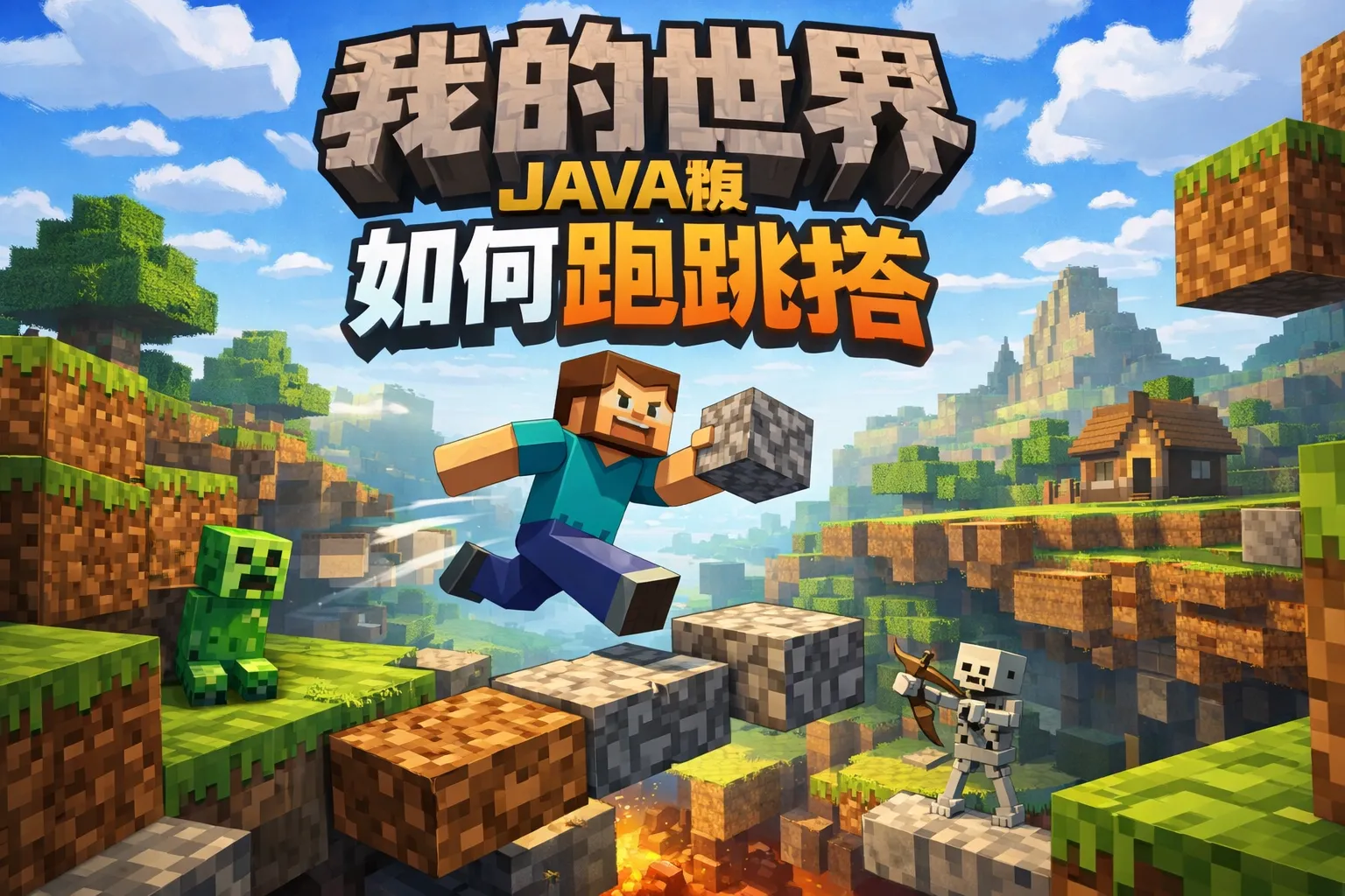我的世界java版如何跑跳搭