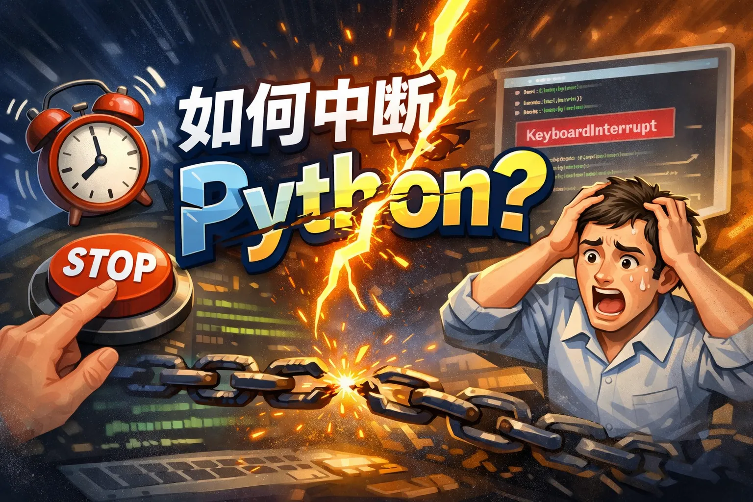 如何中断python