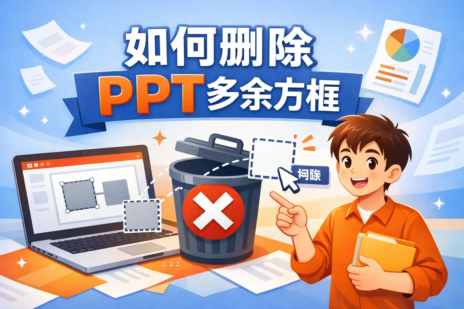如何删除ppt多余方框