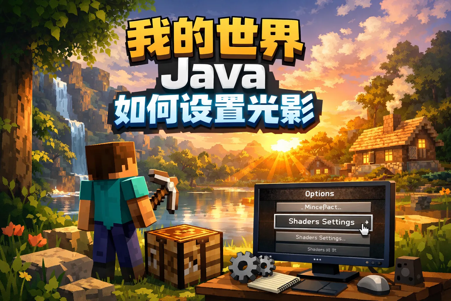 我的世界java如何设置光影