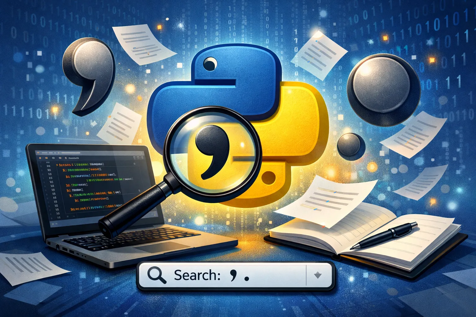 python如何检索逗号句号