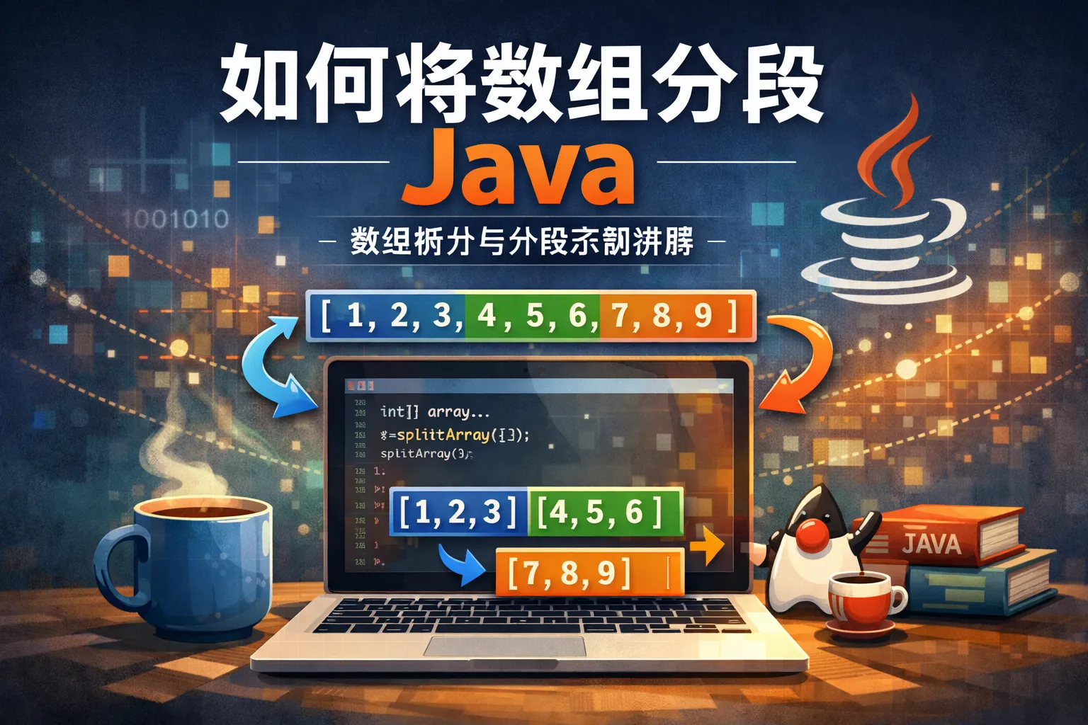 如何将数组分段java