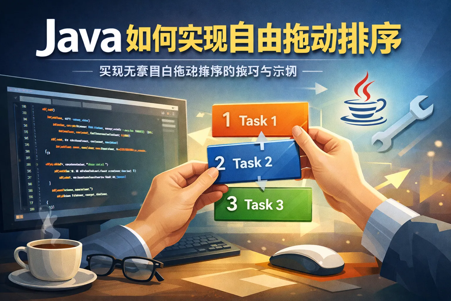 java如何实现自由拖动排序