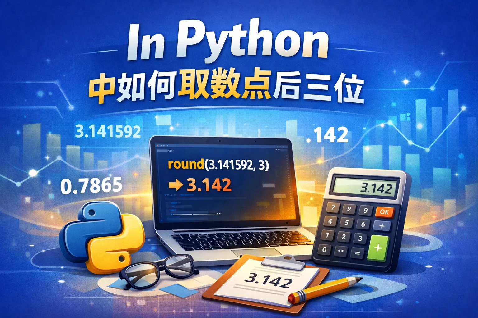 在python中如何取数点后三位