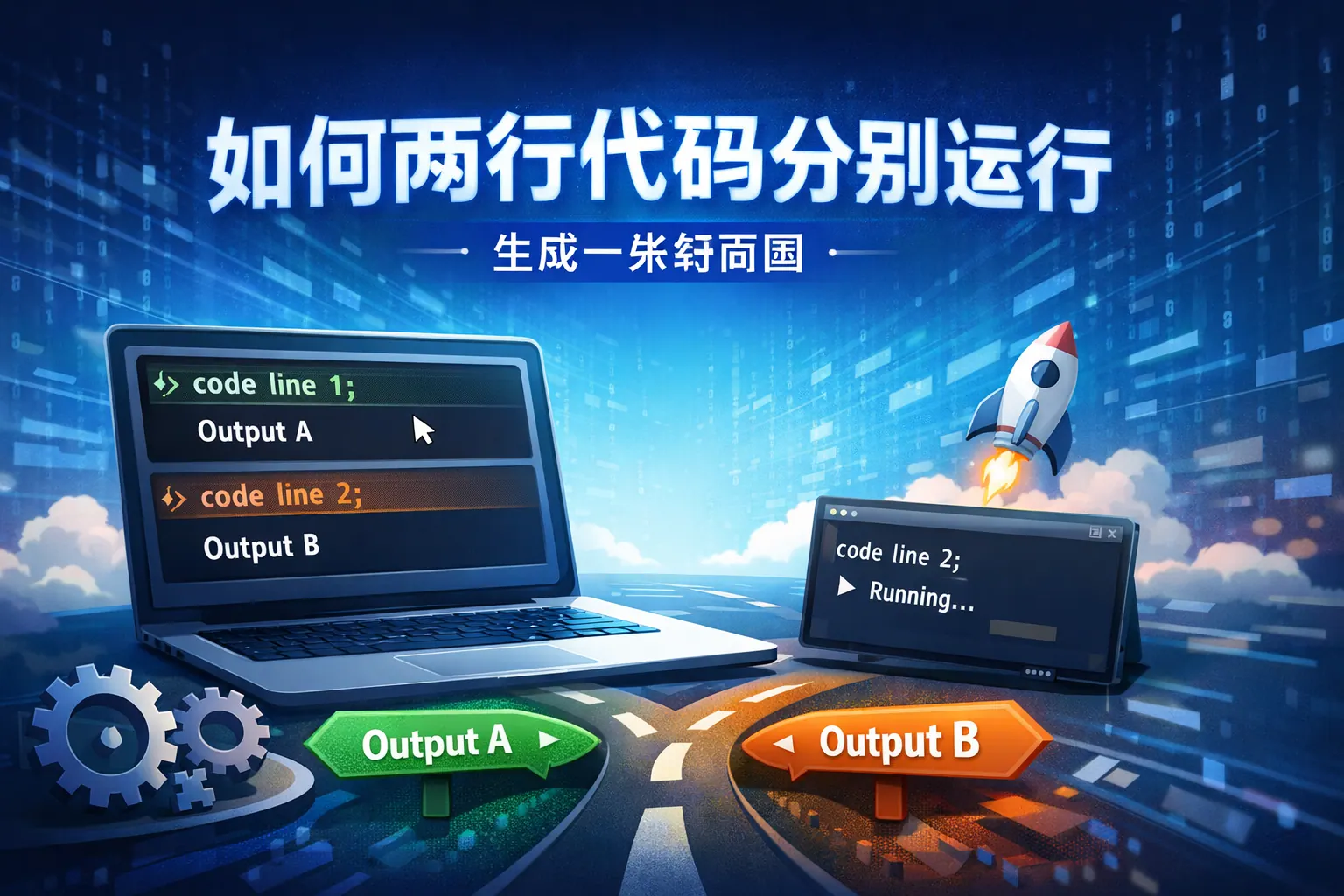 如何两行代码分别运行