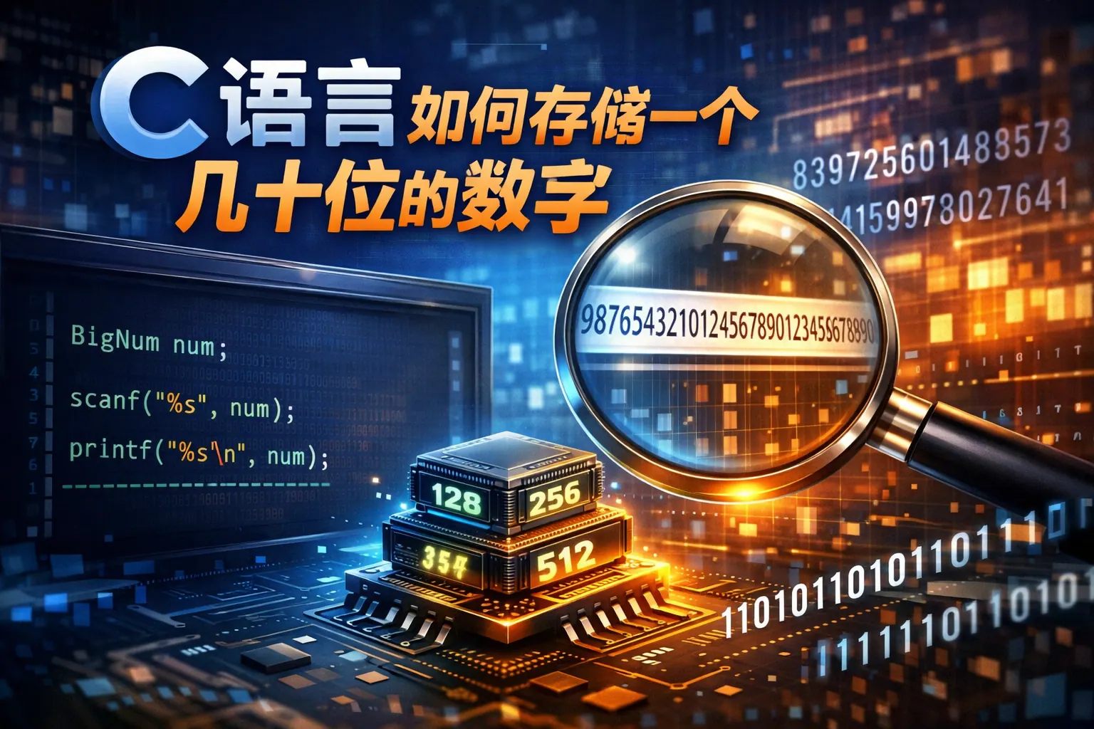 c语言如何存储一个几十位的数字