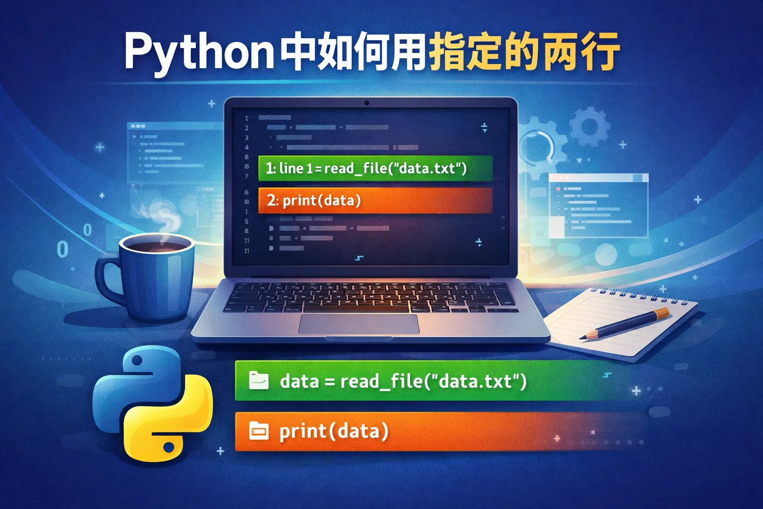 python中如何用指定的两行