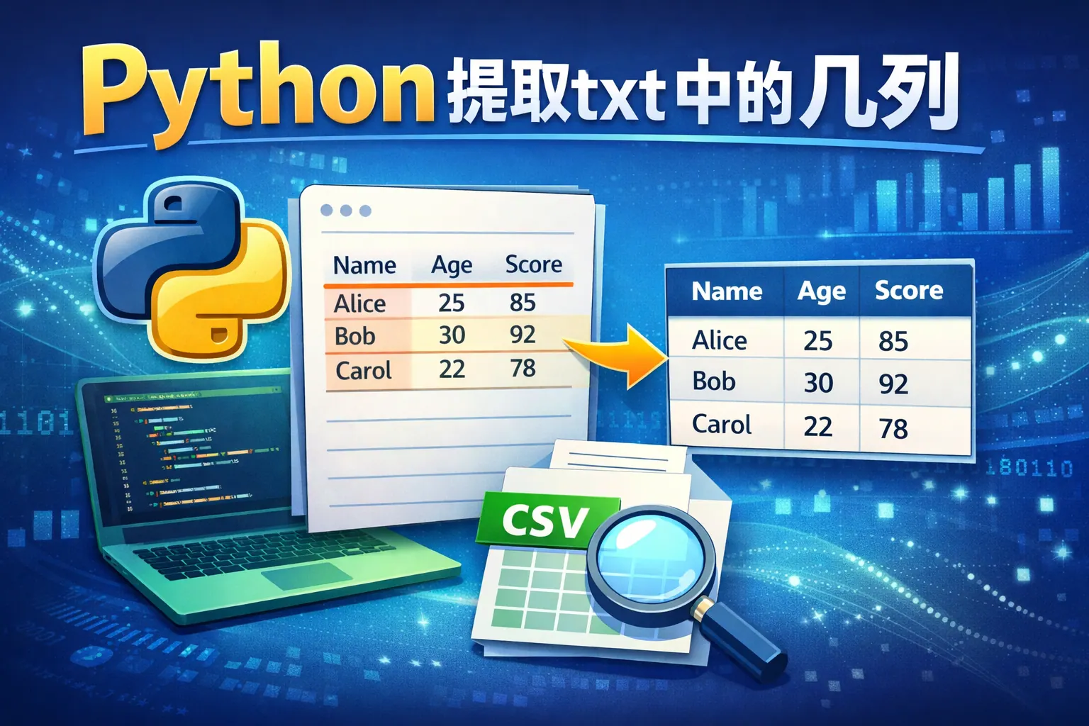python提取txt中的几列