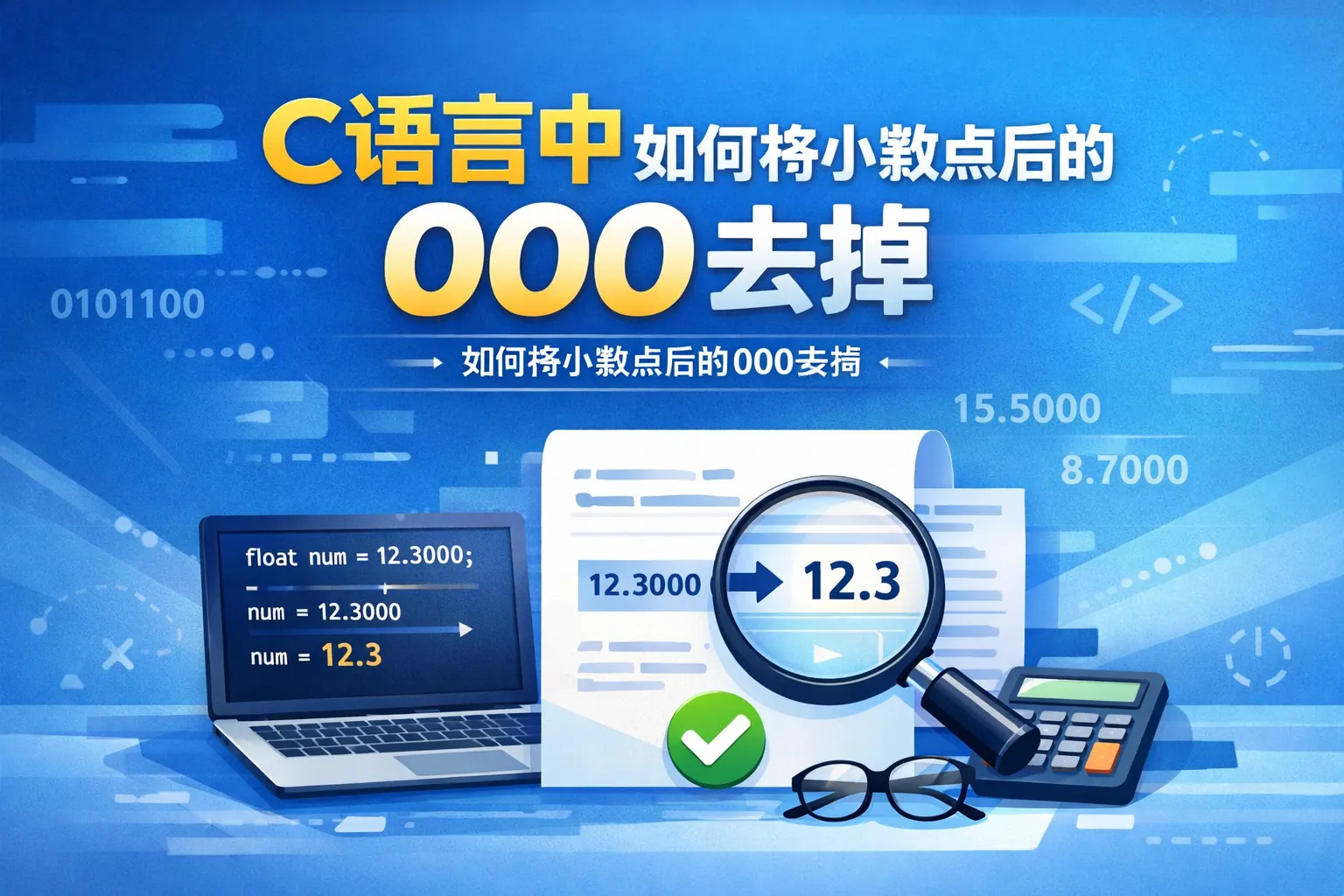 c语言中如何将小数点后的000去掉