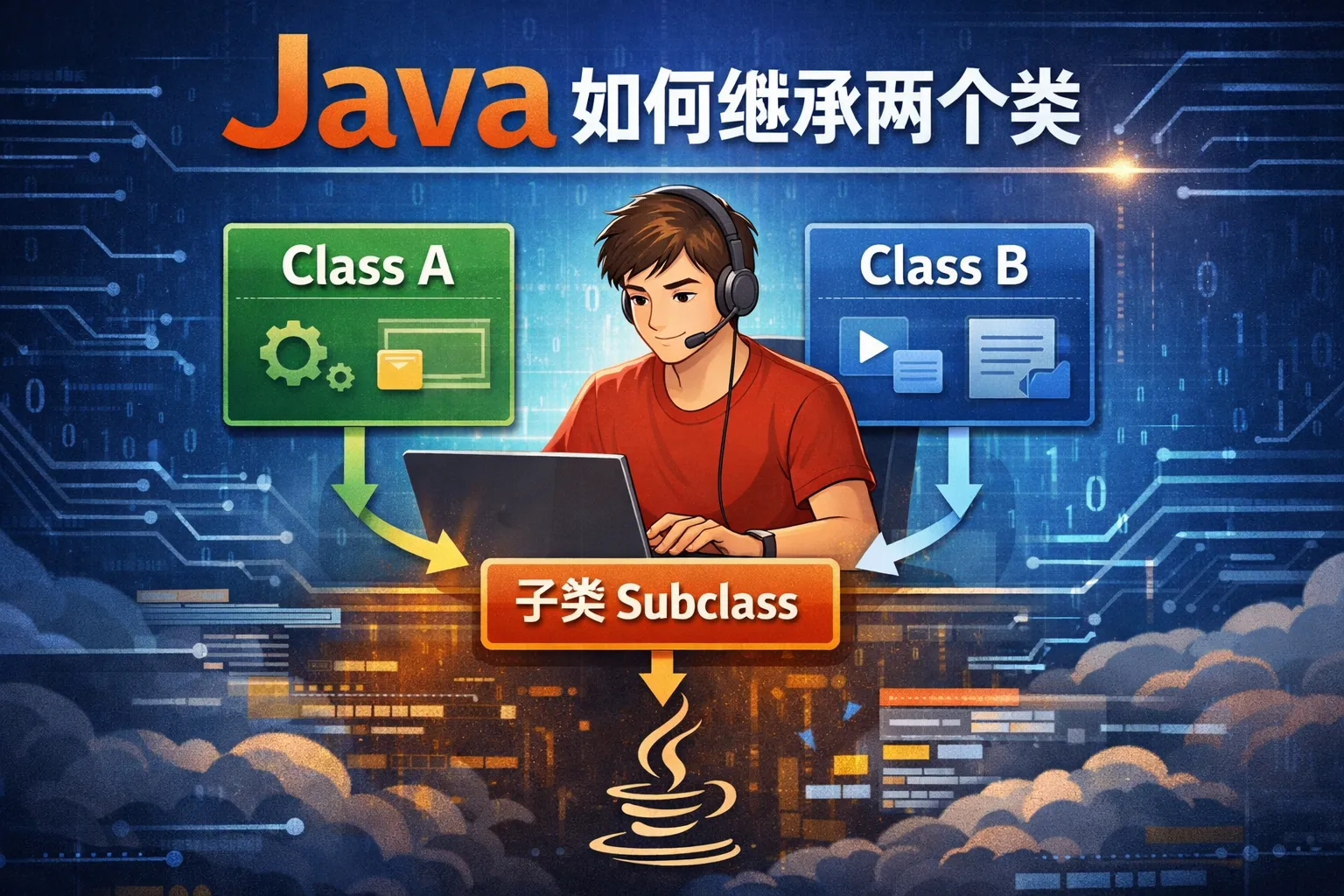 java如何继承两个类