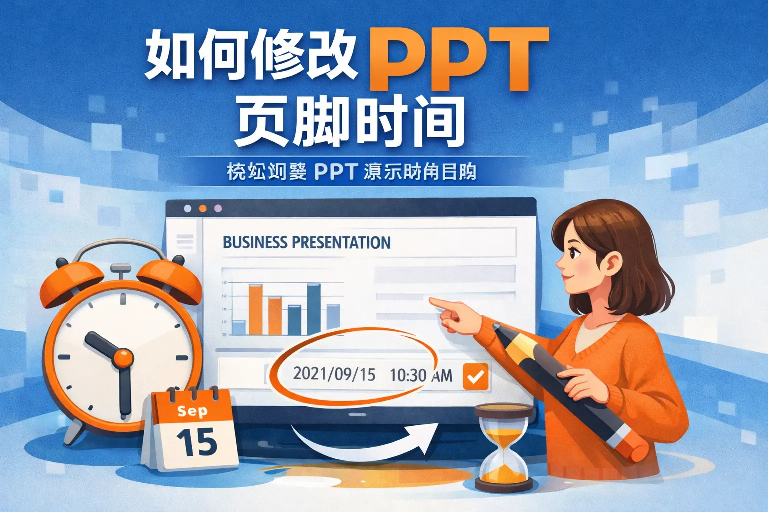 如何修改ppt页脚时间