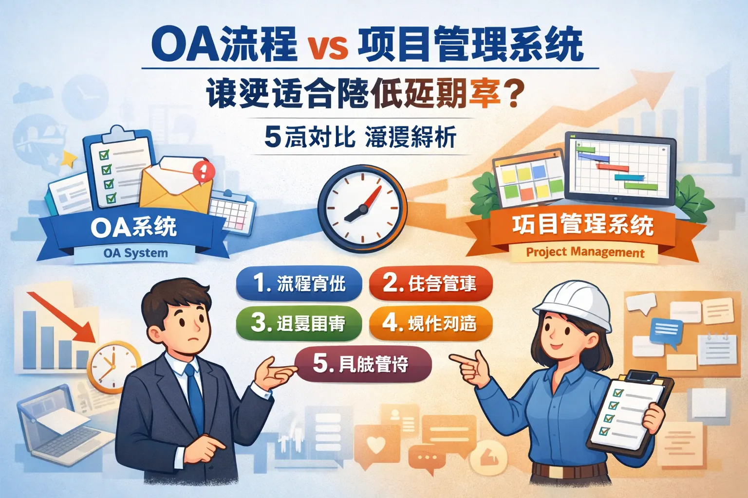 OA流程和项目管理系统相比，谁更适合降低延期率？5点对比