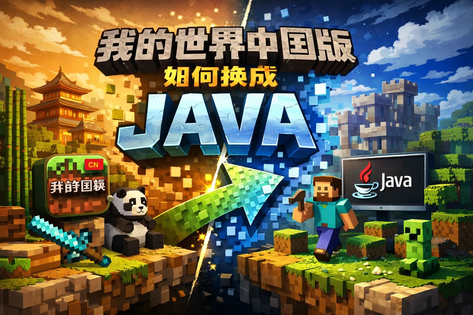 我的世界中国版如何换成java