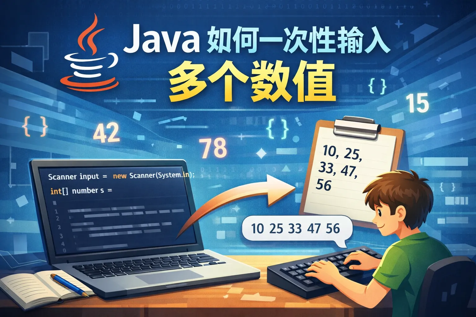 java如何一次性输入多个数值