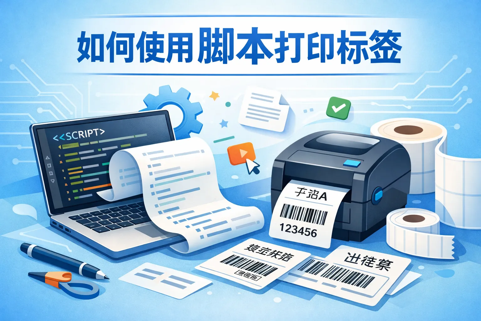 如何使用脚本打印标签