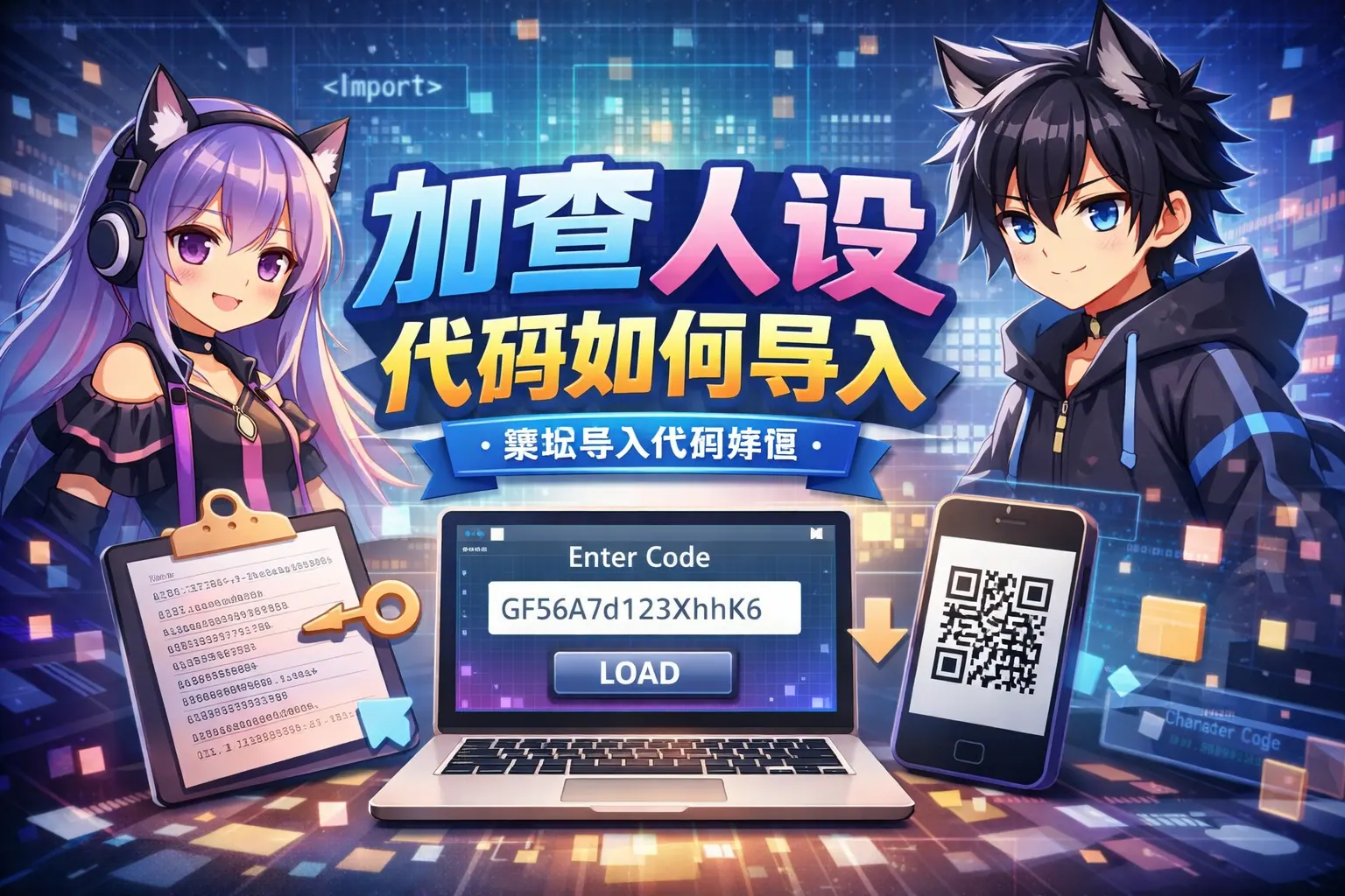 加查人设代码如何导入