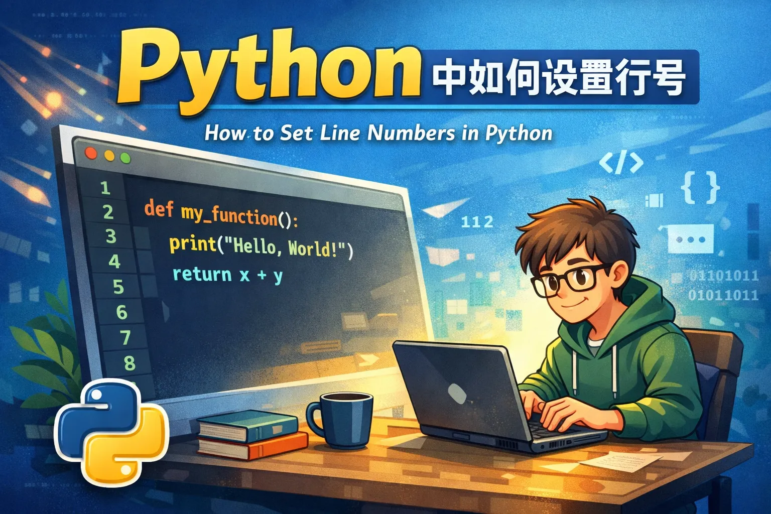 python中如何设置行号