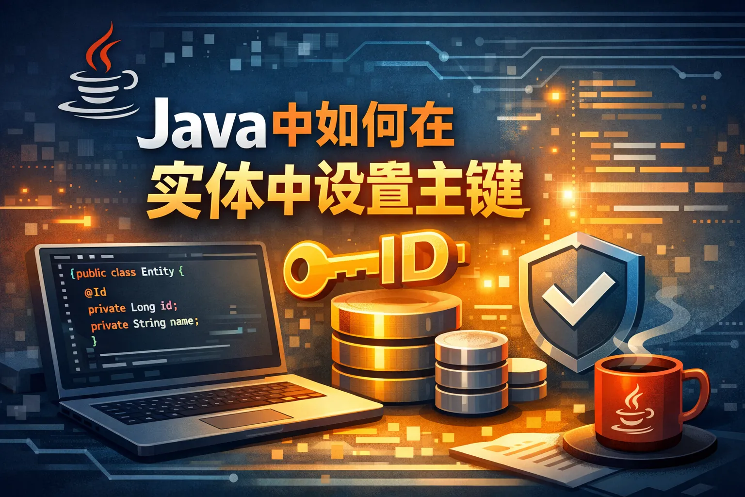 java中如何在实体中设置主键