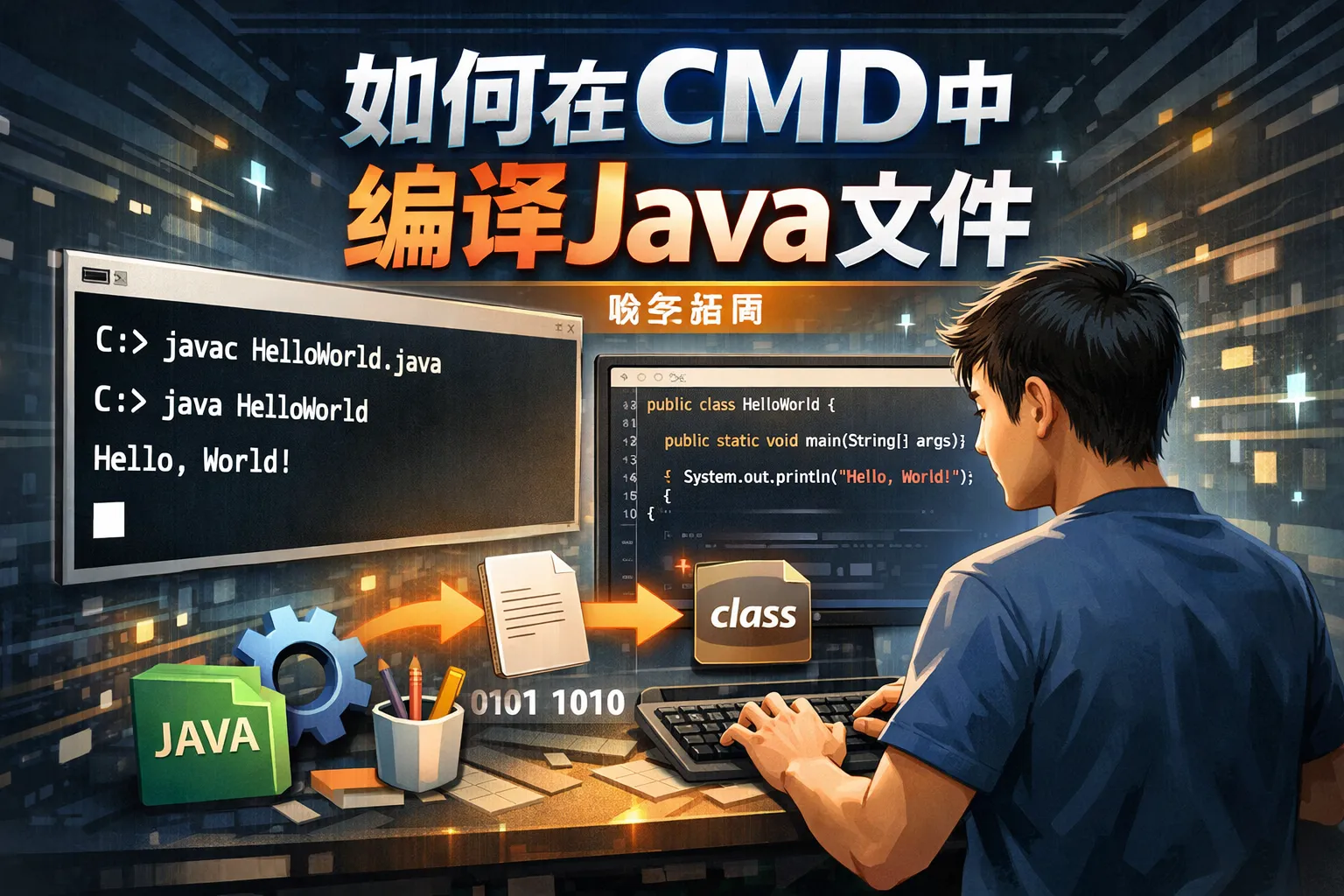 如何在cmd中编译java文件
