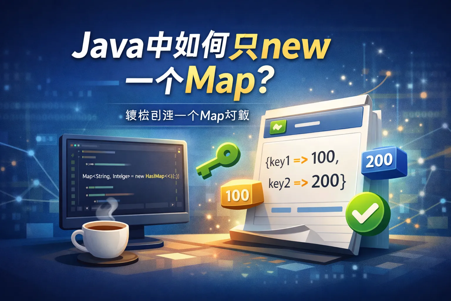 java中如何只new一个map