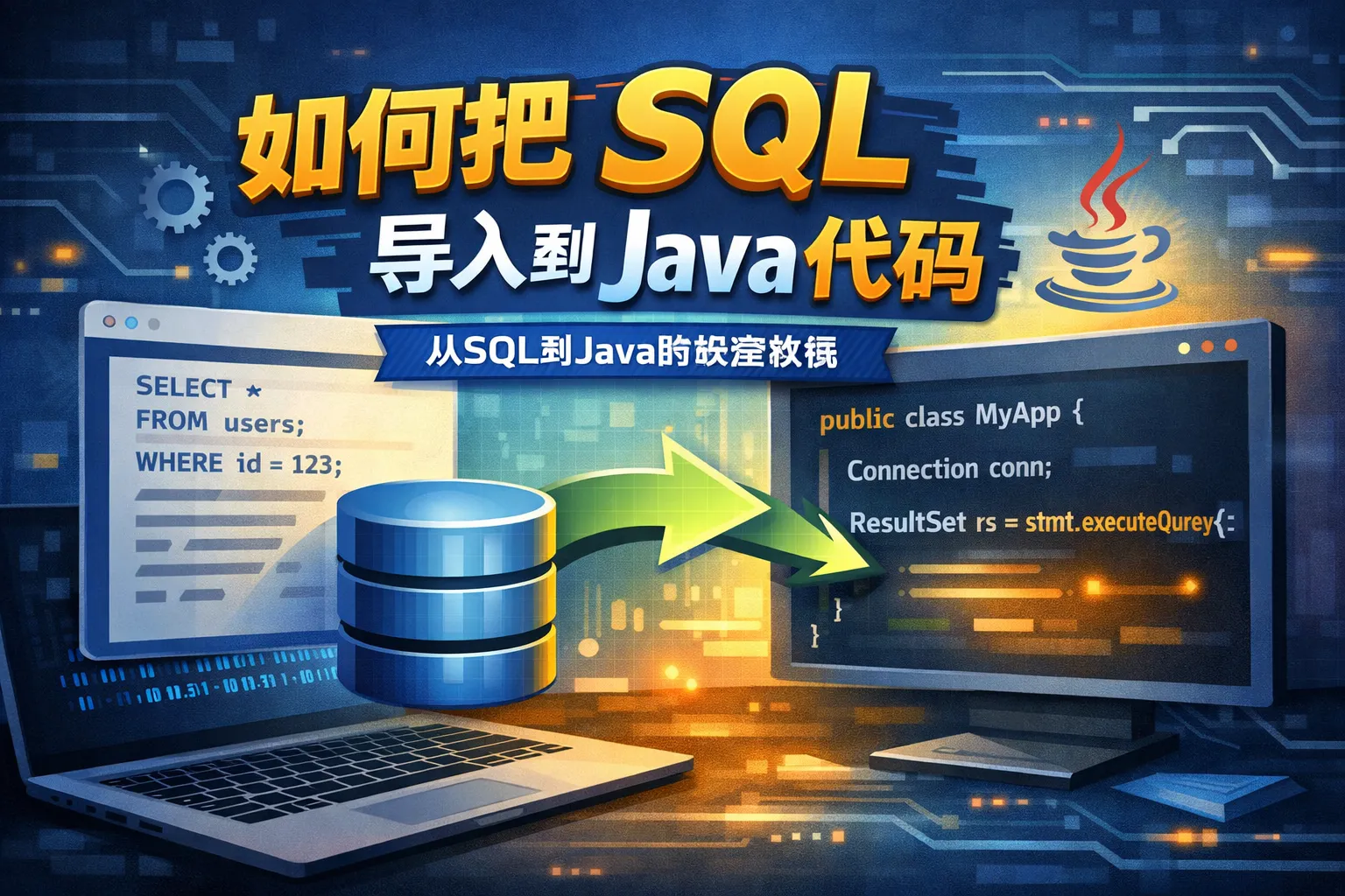 如何把sql导入到java代码