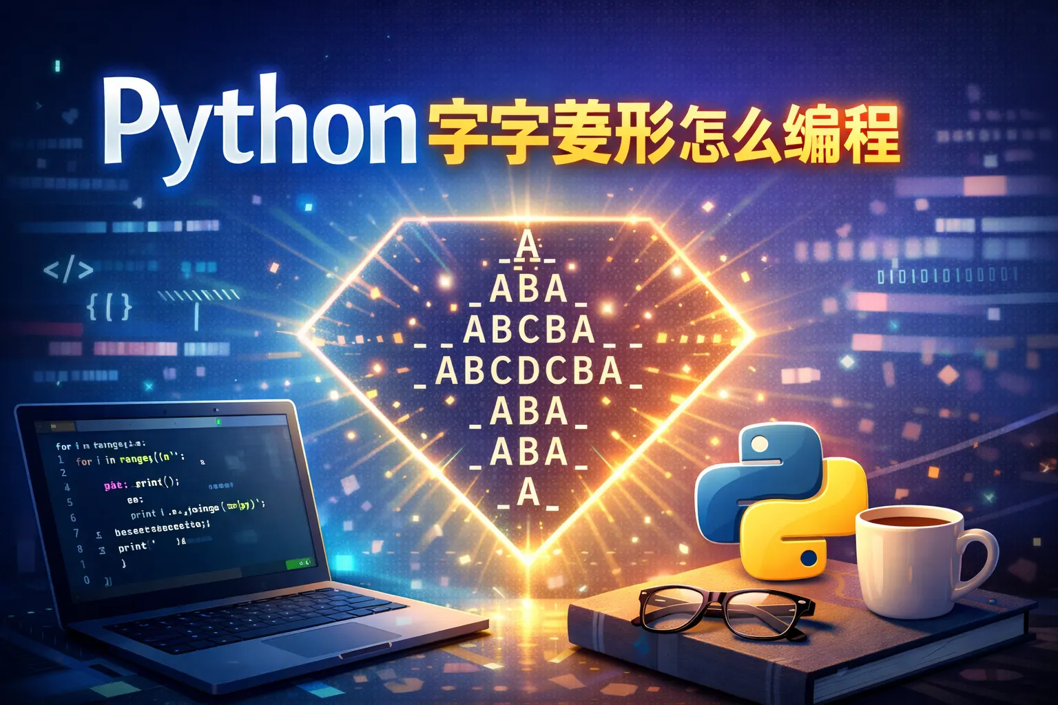 python字符菱形怎么编程