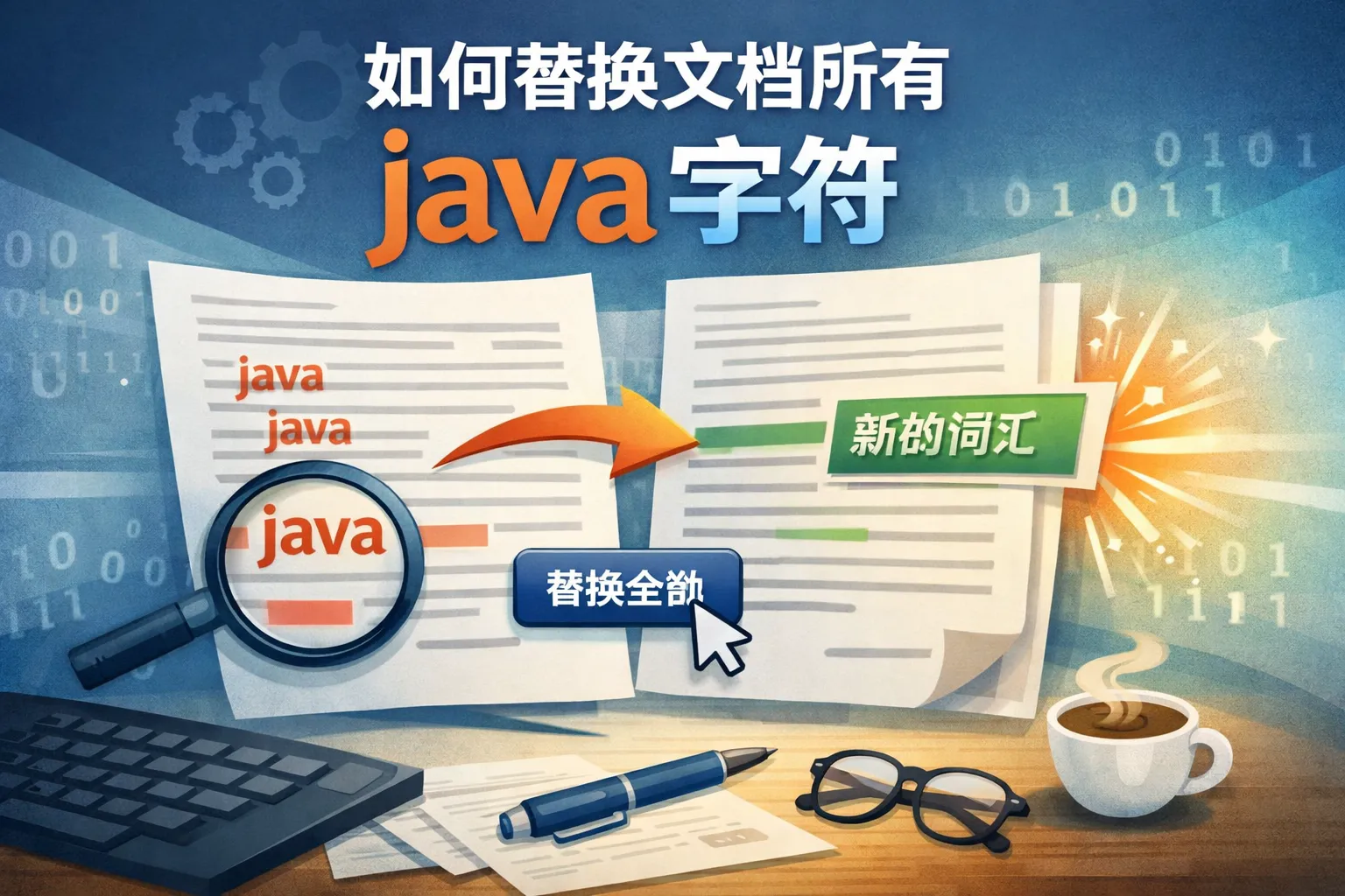 如何替换文档所有java字符